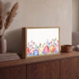 Bloementuin - Kleurrijk - Eieren Light Box met batterij (Wandlamp) middel -sfeer2