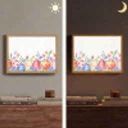 Bloementuin - Kleurrijk - Eieren Light Box met batterij (Wandlamp) middel -sfeer3