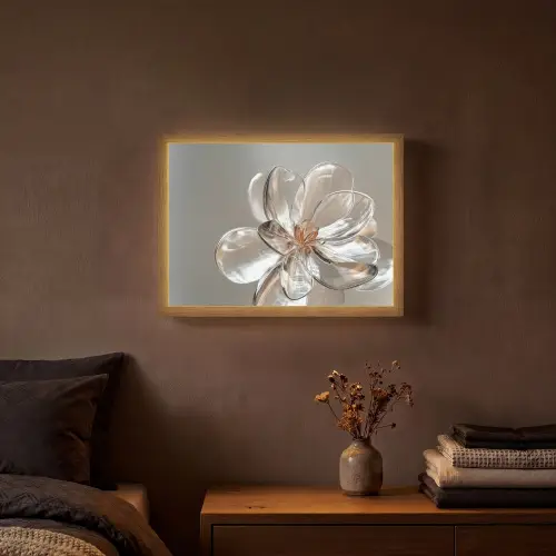 Bloem - Glazen - Doorzichtig Light Box met batterij (Wandlamp) middel -sfeer4