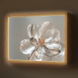 Bloem - Glazen - Doorzichtig Light Box met batterij (Wandlamp) middel -z3d_website