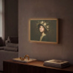 Bloemenhoed - Portret - Vrouw Light Box met batterij (Wandlamp) middel -sfeer1