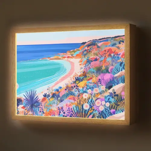 Bloemenweide - Zee - Zomers Light Box met batterij (Wandlamp) middel -z3d_website