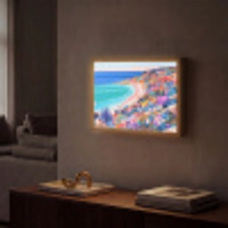Bloemenweide - Zee - Zomers Light Box met batterij (Wandlamp) middel -sfeer1