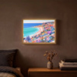 Bloemenweide - Zee - Zomers Light Box met batterij (Wandlamp) middel -sfeer4
