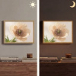 Bloem - Minimalistisch - Groen Light Box met batterij (Wandlamp) middel -sfeer3