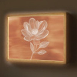 Bloem - Minimalistisch - Wit Light Box met batterij (Wandlamp) middel -z3d_website