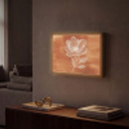 Bloem - Minimalistisch - Wit Light Box met batterij (Wandlamp) middel -sfeer1