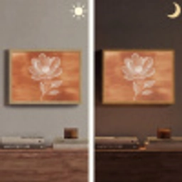 Bloem - Minimalistisch - Wit Light Box met batterij (Wandlamp) middel -sfeer3