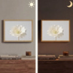 Bloem - Minimalistisch -Wit Light Box met batterij (Wandlamp) middel -sfeer3