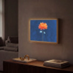 Bloem - Oranje - Bladeren Light Box met batterij (Wandlamp) middel -sfeer1