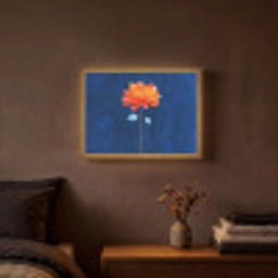 Bloem - Oranje - Bladeren Light Box met batterij (Wandlamp) middel -sfeer4