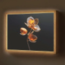 Bloem - Orchidee - Oranje Light Box met batterij (Wandlamp) middel -z3d_website