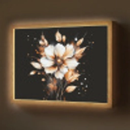 Bloem - Verf - Goud - Graffiti - Modern Light Box met batterij (Wandlamp) middel -z3d_website