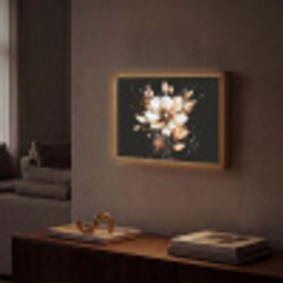 Bloem - Verf - Goud - Graffiti - Modern Light Box met batterij (Wandlamp) middel -sfeer1