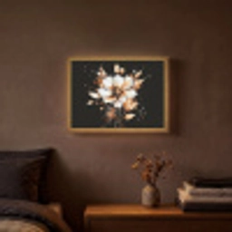 Bloem - Verf - Goud - Graffiti - Modern Light Box met batterij (Wandlamp) middel -sfeer4