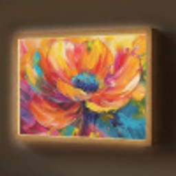 Bloem - Verflook - Modern - Abstract - Kleuren Light Box met batterij (Wandlamp) middel -z3d_website