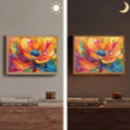 Bloem - Verflook - Modern - Abstract - Kleuren Light Box met batterij (Wandlamp) middel -sfeer3