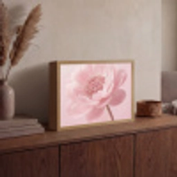 Bloem - Pioenroos - Roze Light Box met batterij (Wandlamp) middel -sfeer2