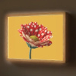 Bloem - Rood - Stippen Light Box met batterij (Wandlamp) middel -z3d_website