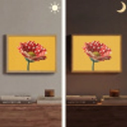 Bloem - Rood - Stippen Light Box met batterij (Wandlamp) middel -sfeer3