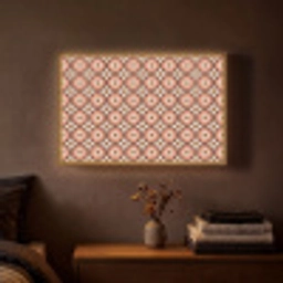 Bloemvormen - Patroon - Roze - Vintage Light Box met batterij (Wandlamp) middel -sfeer4