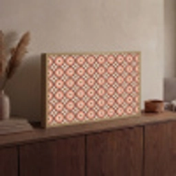 Bloemvormen - Patroon - Roze - Vintage Light Box met batterij (Wandlamp) middel -sfeer2