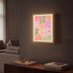 Bloemvormen - Retro - Kleurrijk Light Box met batterij (Wandlamp) middel -sfeer1
