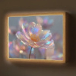 Bloem - Transparant - Pastelkleuren - Druppels Light Box met batterij (Wandlamp) middel -z3d_website