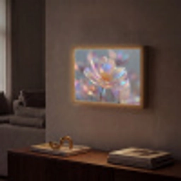 Bloem - Transparant - Pastelkleuren - Druppels Light Box met batterij (Wandlamp) middel -sfeer1