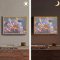 Bloem - Transparant - Pastelkleuren - Druppels Light Box met batterij (Wandlamp) middel -sfeer3