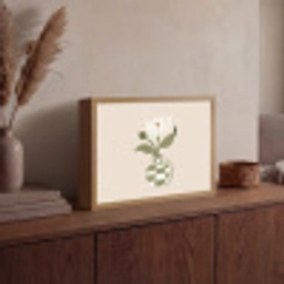 Bloem - Wit - Vaas - Quote Light Box met batterij (Wandlamp) middel -sfeer2