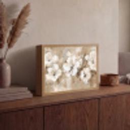 Bloemen - Beige - Abstract - Modern Light Box met batterij (Wandlamp) middel -sfeer2