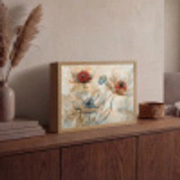 Bloemen - Beige - Modern - Illustratie Light Box met batterij (Wandlamp) middel -sfeer2