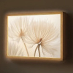 Bloemen - Beige - Natuur Light Box met batterij (Wandlamp) middel -z3d_website