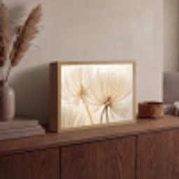 Bloemen - Beige - Natuur Light Box met batterij (Wandlamp) middel -sfeer2