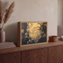 Bloemen - Takken - Goud - Sierlijk Light Box met batterij (Wandlamp) middel -sfeer2