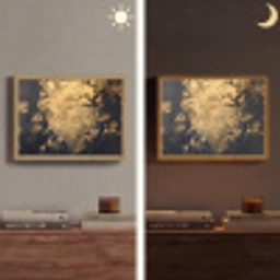 Bloemen - Takken - Goud - Sierlijk Light Box met batterij (Wandlamp) middel -sfeer3