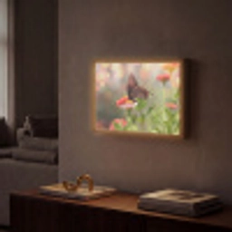 Bloemen - Vlinder - Natuur - Bloem Light Box met batterij (Wandlamp) middel -sfeer1
