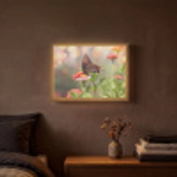 Bloemen - Vlinder - Natuur - Bloem Light Box met batterij (Wandlamp) middel -sfeer4