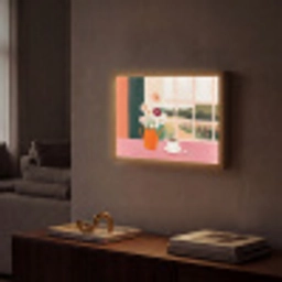 Bloemen - Koffie - Raam Light Box met batterij (Wandlamp) middel -sfeer1