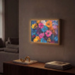 Bloemen - Kleurrijk - Abstract - Modern Light Box met batterij (Wandlamp) middel -sfeer1