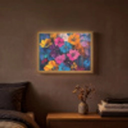 Bloemen - Kleurrijk - Abstract - Modern Light Box met batterij (Wandlamp) middel -sfeer4