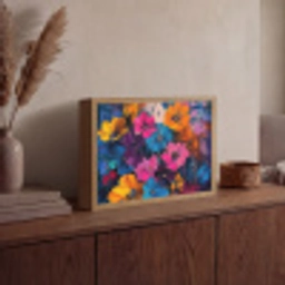 Bloemen - Kleurrijk - Abstract - Modern Light Box met batterij (Wandlamp) middel -sfeer2