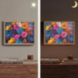 Bloemen - Kleurrijk - Abstract - Modern Light Box met batterij (Wandlamp) middel -sfeer3