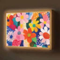 Bloemen - Kleurrijk - Stippen Light Box met batterij (Wandlamp) middel -z3d_website