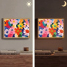 Bloemen - Kleurrijk - Stippen Light Box met batterij (Wandlamp) middel -sfeer3