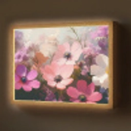 Bloemen - Kleurrijk - Bloei Light Box met batterij (Wandlamp) middel -z3d_website