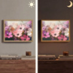 Bloemen - Kleurrijk - Bloei Light Box met batterij (Wandlamp) middel -sfeer3