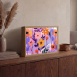 Bloemen - Kleurrijk - Bladeren Light Box met batterij (Wandlamp) middel -sfeer2