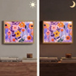 Bloemen - Kleurrijk - Bladeren Light Box met batterij (Wandlamp) middel -sfeer3